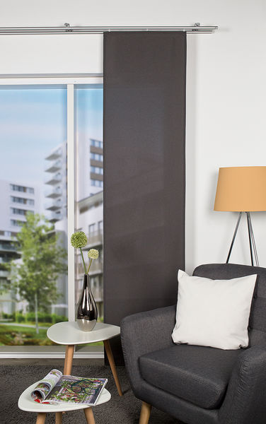 Schiebevorhang Oxford - Polyester - Anthrazit - 60 x 245 cm