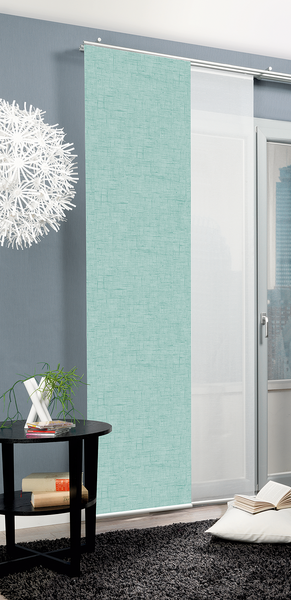 Schiebevorhang Pive - Webstoff - Mint - 60 x 245 cm - 1er Set
