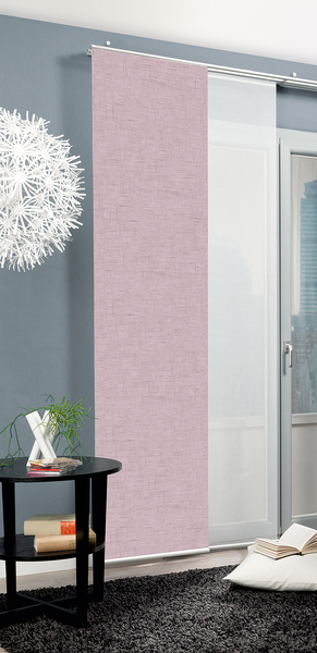 Schiebevorhang Pive - Webstoff - Rosé - 60 x 245 cm - 1er Set