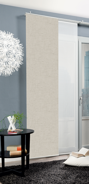 Schiebevorhang Pive - Webstoff - Beige - 60 x 245 cm - 1er Set