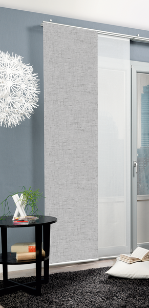 Schiebevorhang Pive - Webstoff - Silber - 60 x 245 cm - 1er Set