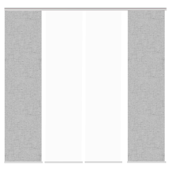 Schiebevorhang Pive - Webstoff - Silber - 60 x 245 cm - 4er Set