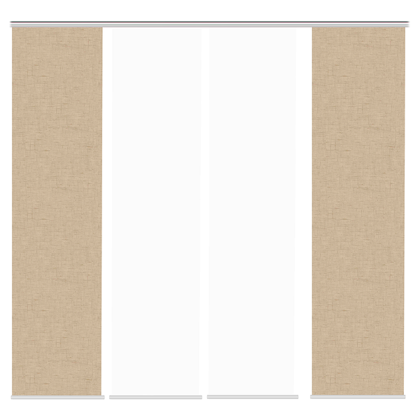 Schiebevorhang Pive - Webstoff - Sand - 60 x 245 cm - 4er Set