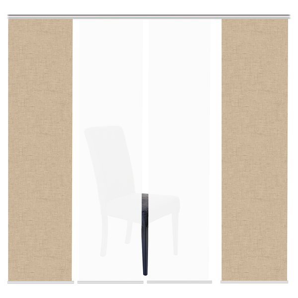 Schiebevorhang Pive - Webstoff - Sand - 60 x 245 cm - 4er Set