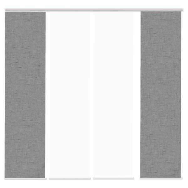 Schiebevorhang Pive - Webstoff - Grau - 60 x 245 cm - 4er Set