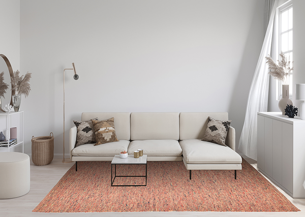 Wollteppich Alm-Freude - Schurwolle / Terrakota / 90 x 160 cm - Terracotta - 90 x 160 cm