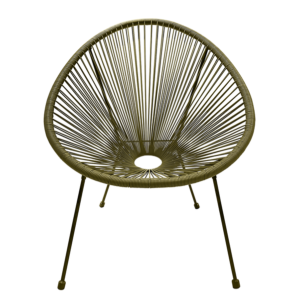 Sitzgruppe Copacabana 3-teilig - Stahl / Polyrattan - Olivgrün