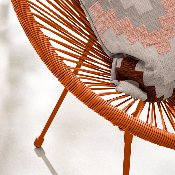 Sitzgruppe Copacabana 3-teilig - Stahl / Polyrattan - Terracotta