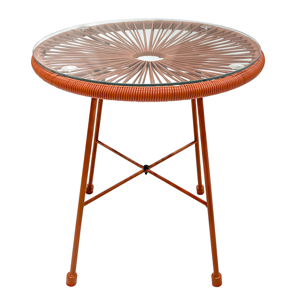 Sitzgruppe Copacabana 3-teilig - Stahl / Polyrattan - Terracotta
