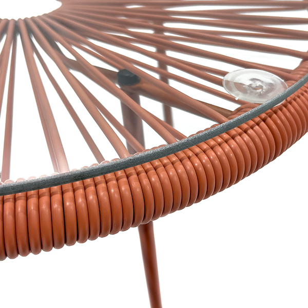 Sitzgruppe Copacabana 3-teilig - Stahl / Polyrattan - Terracotta