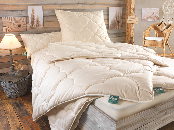 Ganzjahresdecke Hanf Relax - Baumwolle / Hanf - Beige - 155 x 220 cm