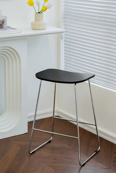 Barhocker Lagando 2er-Set - Schwarz - Silber - Eisen - 39 x 67 x 50 cm