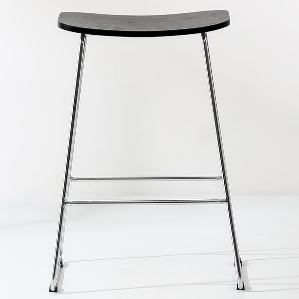 Barhocker Lagando 2er-Set - Schwarz - Silber - Eisen - 39 x 67 x 50 cm