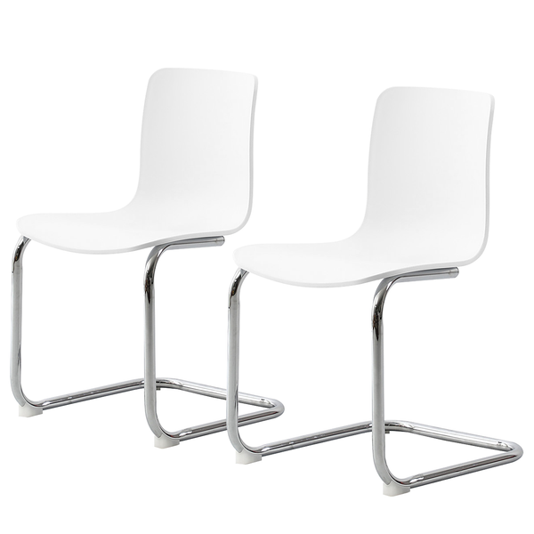 Freischwinger Mendosa 2er-Set - Silber - Weiß - Eisen - Polypropylen - 48 x 79 x 50 cm