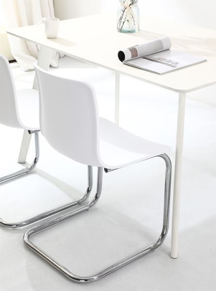 Freischwinger Mendosa 2er-Set - Silber - Weiß - Eisen - Polypropylen - 48 x 79 x 50 cm