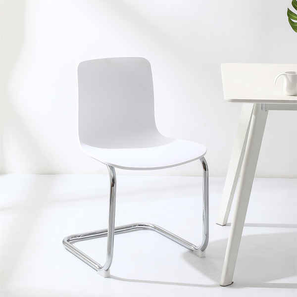 Freischwinger Mendosa 2er-Set - Silber - Weiß - Eisen - Polypropylen - 48 x 79 x 50 cm