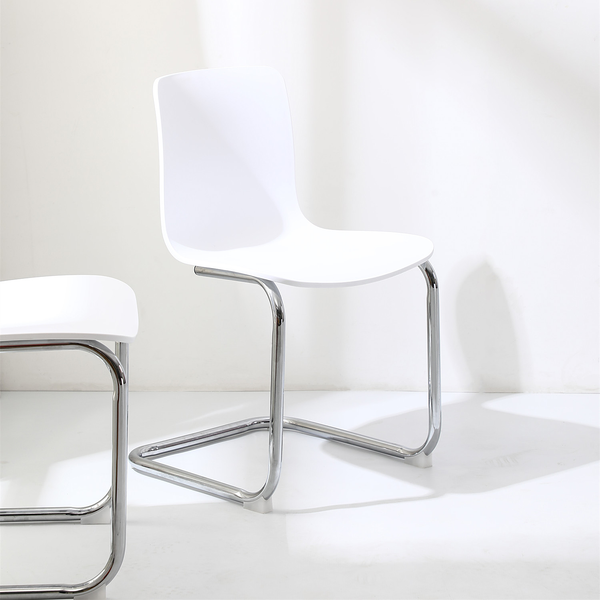 Freischwinger Mendosa 2er-Set - Silber - Weiß - Eisen - Polypropylen - 48 x 79 x 50 cm