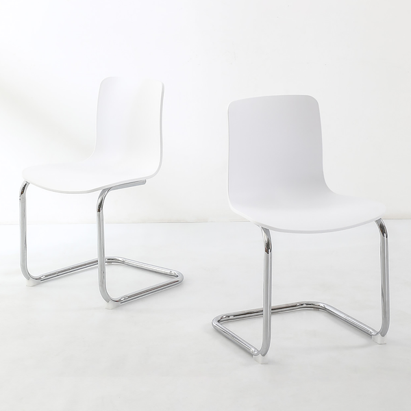 Freischwinger Mendosa 2er-Set - Silber - Weiß - Eisen - Polypropylen - 48 x 79 x 50 cm