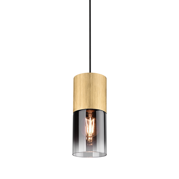 Pendelleuchte Robin Typ A - Rauchglas / Stahl - 1-flammig