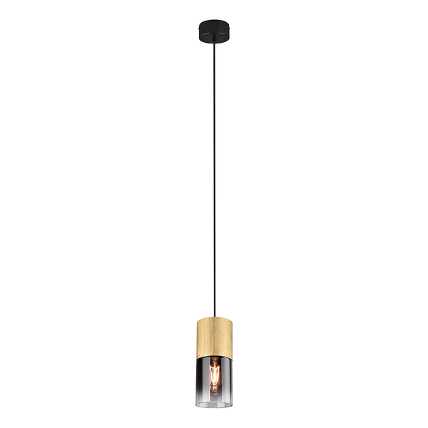 Pendelleuchte Robin Typ A - Rauchglas / Stahl - 1-flammig