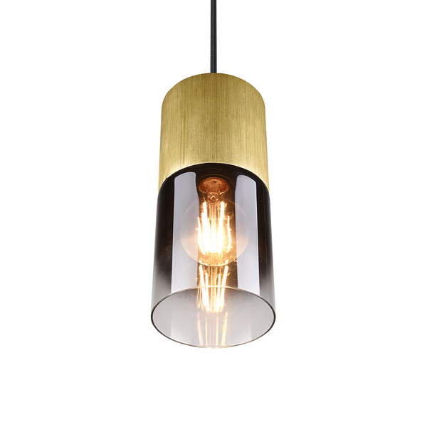 Pendelleuchte Robin Typ A - Rauchglas / Stahl - 1-flammig