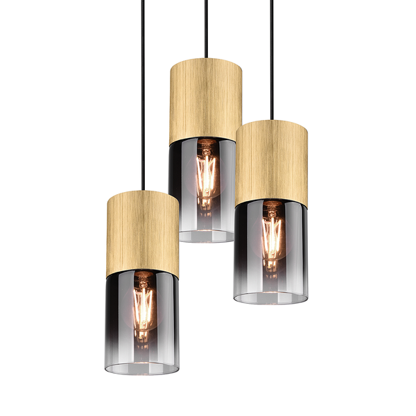 Pendelleuchte Robin Typ B - Rauchglas / Stahl - 1-flammig