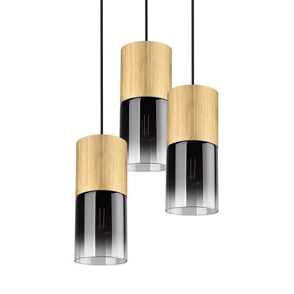 Pendelleuchte Robin Typ B - Rauchglas / Stahl - 1-flammig