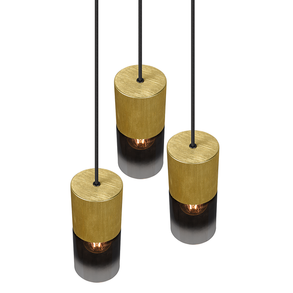 Pendelleuchte Robin Typ B - Rauchglas / Stahl - 1-flammig