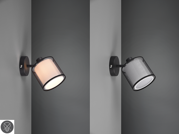 Deckenleuchte Burton - Webstoff / Stahl - Flammenanzahl: 1