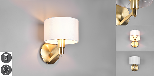 Wandleuchte Cassio - Webstoff / Stahl - 1-flammig - Gold