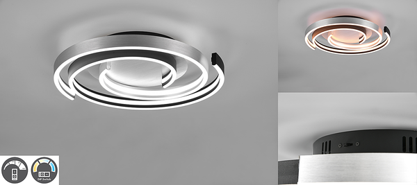 LED-Deckenleuchte Caya - Kunststoff / Stahl - 1-flammig - Silber