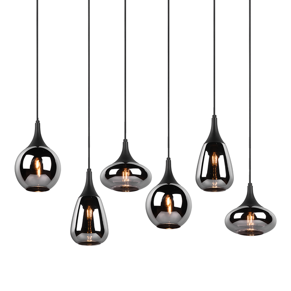 Pendelleuchte Lumina - Glas / Stahl - Flammenanzahl: 6