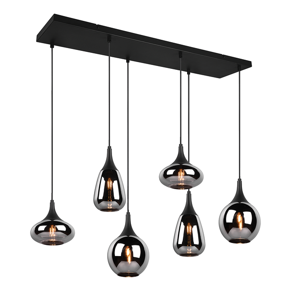 Pendelleuchte Lumina - Glas / Stahl - Flammenanzahl: 6