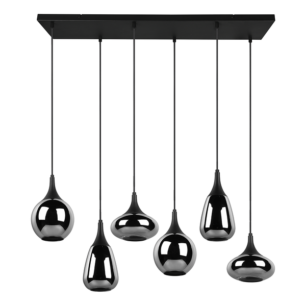 Pendelleuchte Lumina - Glas / Stahl - Flammenanzahl: 6