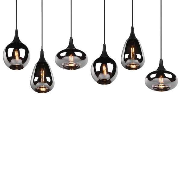 Pendelleuchte Lumina - Glas / Stahl - Flammenanzahl: 6