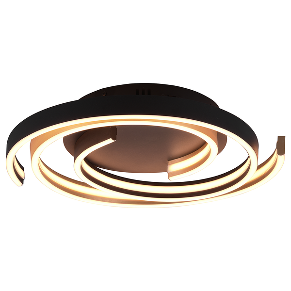 LED-Deckenleuchte Caya - Kunststoff / Stahl - 1-flammig - Schwarz