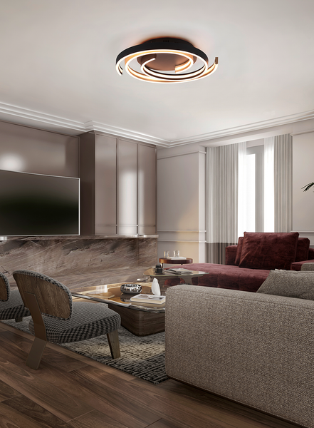 LED-Deckenleuchte Caya - Kunststoff / Stahl - 1-flammig - Schwarz