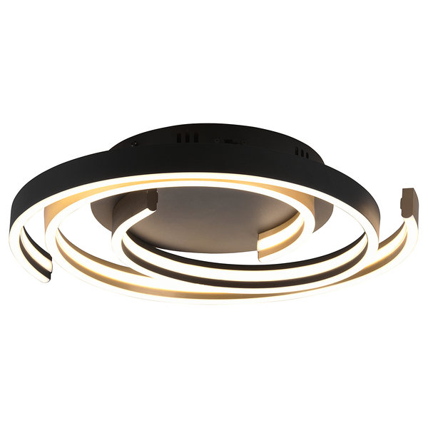 LED-Deckenleuchte Caya - Kunststoff / Stahl - 1-flammig - Schwarz