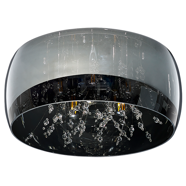 Deckenleuchte Crystel - Rauchglas / Stahl - 3-flammig - Durchmesser: 34 cm