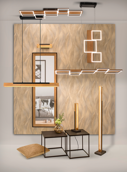LED-Pendelleuchte Kerala - Kiefer massiv / Stahl - 1-flammig