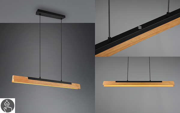 LED-Pendelleuchte Kerala - Kiefer massiv / Stahl - 1-flammig