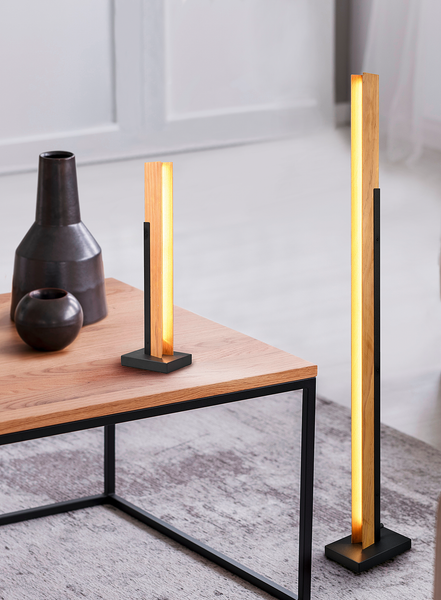 LED-Tischleuchte Kerala - Kiefer massiv / Stahl - 1-flammig