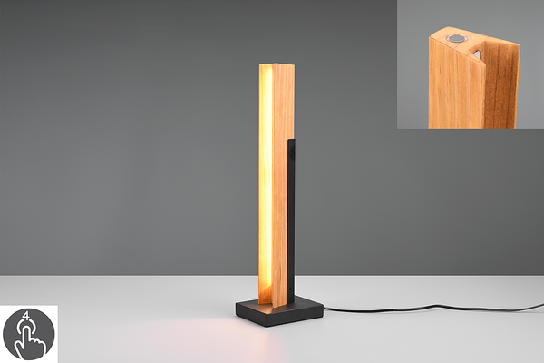 LED-Tischleuchte Kerala - Kiefer massiv / Stahl - 1-flammig