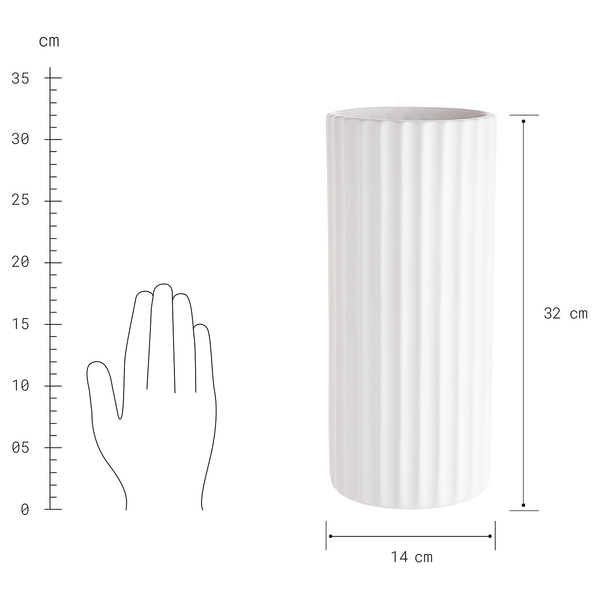 Vase LIV - Dolomit - Weiß