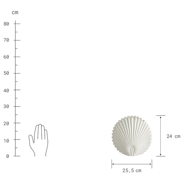 Vase LEAF Palmblatt - Steingut - Beige