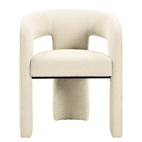 Armlehnenstuhl VALNES - Bouclé Stoff Panju: Creme