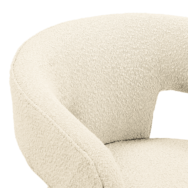 Armlehnenstuhl VALNES - Bouclé Stoff Panju: Creme