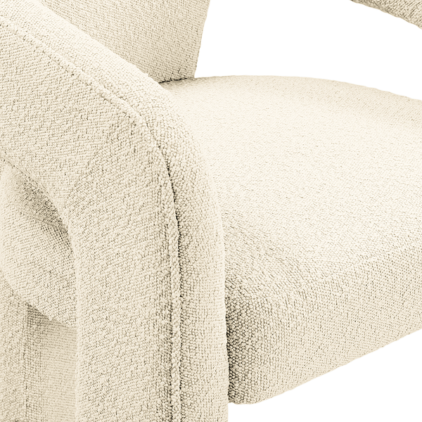 Armlehnenstuhl VALNES - Bouclé Stoff Panju: Creme