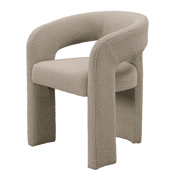 Armlehnenstuhl VALNES - Bouclé Stoff Panju: Taupe