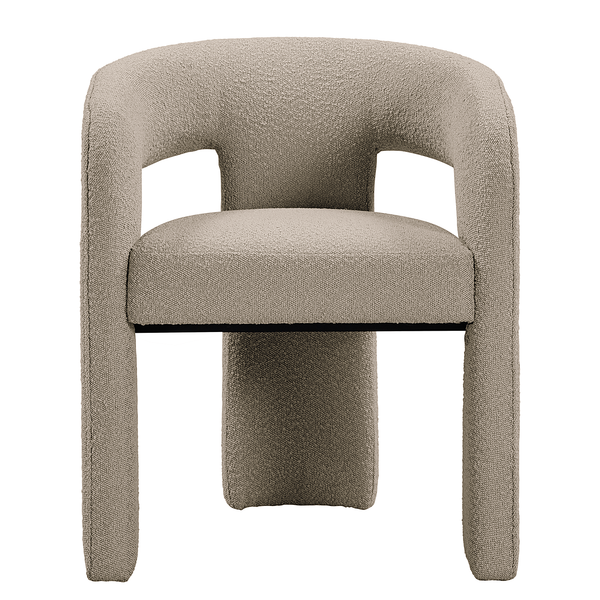 Armlehnenstuhl VALNES - Bouclé Stoff Panju: Taupe